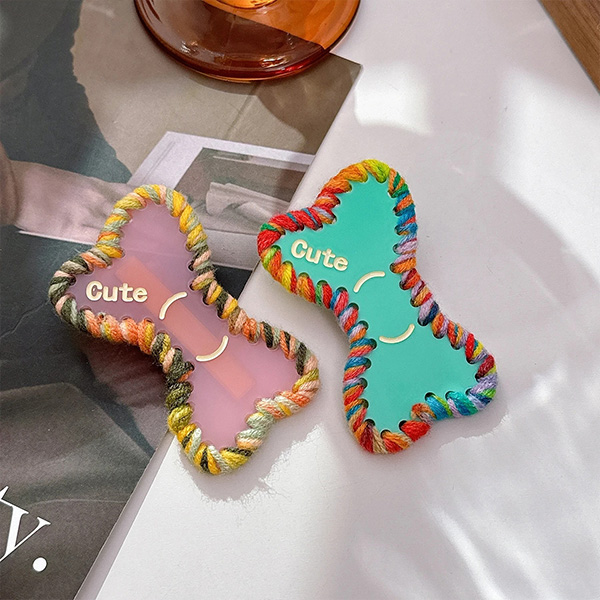 Dowell Fall Winter Macaron Braided Bow Acetate Hair Clip6