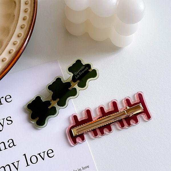Dowell Korean Style Cute Cartoon Bear Acetic Acid Hair Clip for Women
