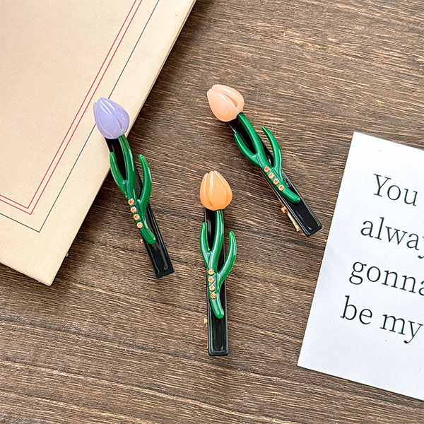 Dowell Korean Style Acetic Acid Flower Duckbill Clip Sweet Hair Clip for Women6